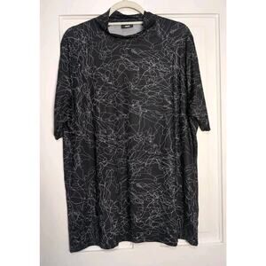 PXG Golf Fairway Camo All Over Print Short Sleeve Mock Neck Shirt Men's L(1169)